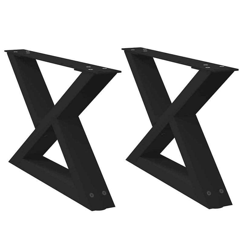 vidaXL 2 db fekete acél dohányzóasztal láb 50 x (30-31,3) cm
