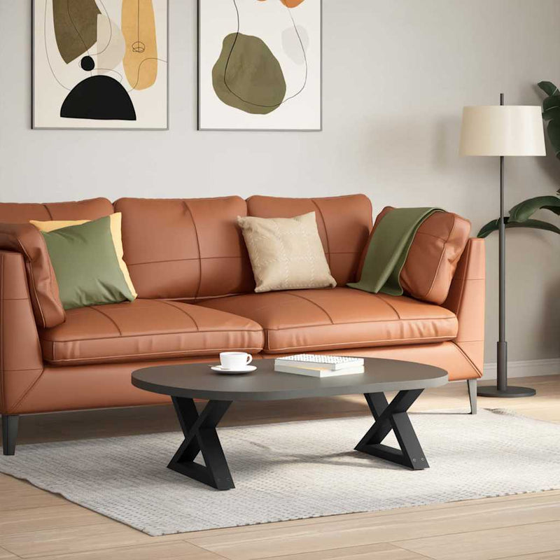 vidaXL 2 db fekete acél dohányzóasztal láb 50 x (30-31,3) cm