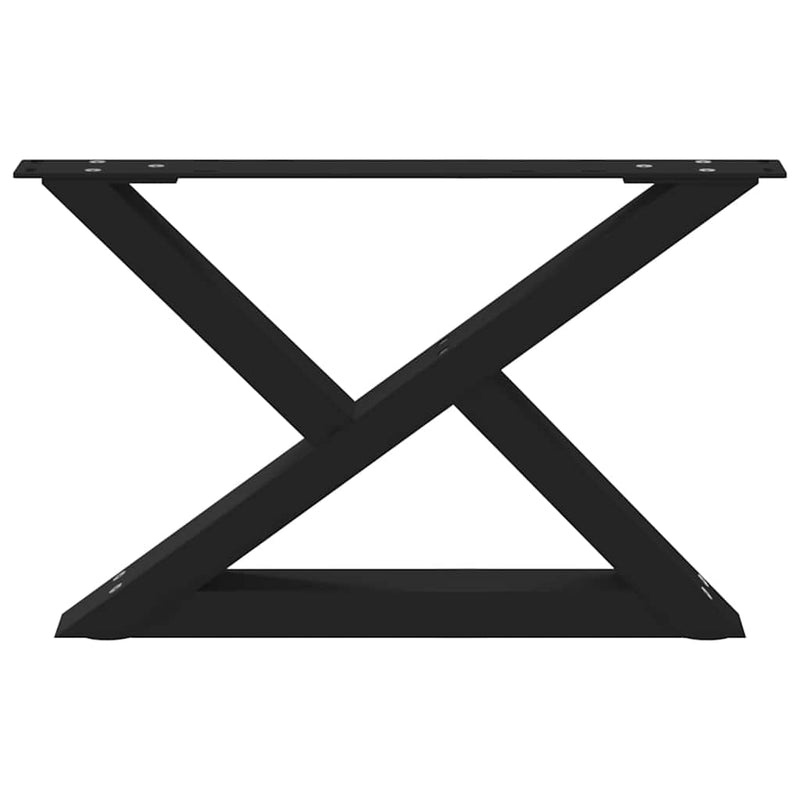 vidaXL 2 db fekete acél dohányzóasztal láb 50 x (30-31,3) cm
