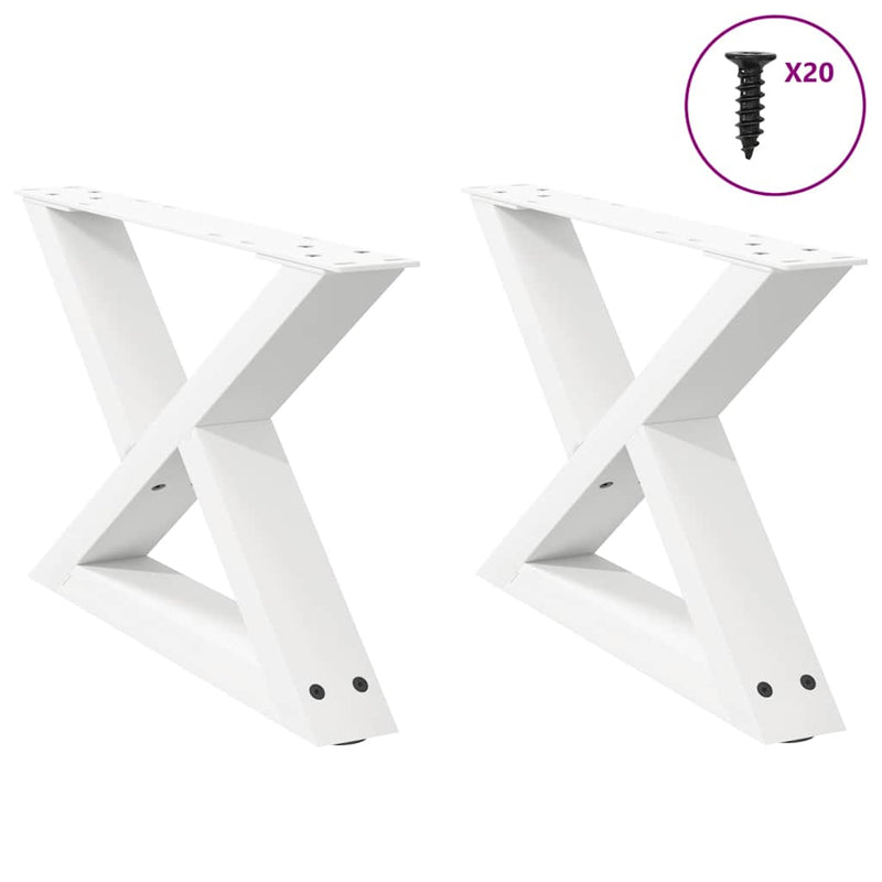 vidaXL 2 db fehér dohányzóasztal láb 50 x (30-31,3) cm acél dohányzóasztal láb