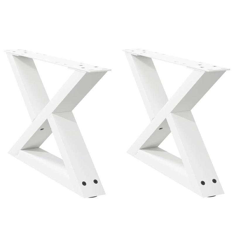 vidaXL 2 db fehér dohányzóasztal láb 50 x (30-31,3) cm acél dohányzóasztal láb