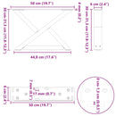 vidaXL 2 db fehér dohányzóasztal láb 50 x (30-31,3) cm acél dohányzóasztal láb