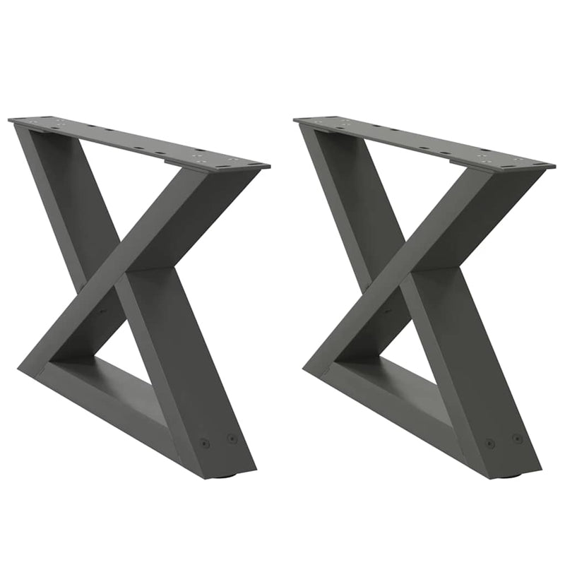 vidaXL 2 db antracitszürke acél dohányzóasztal láb 50 x (30-31,3) cm