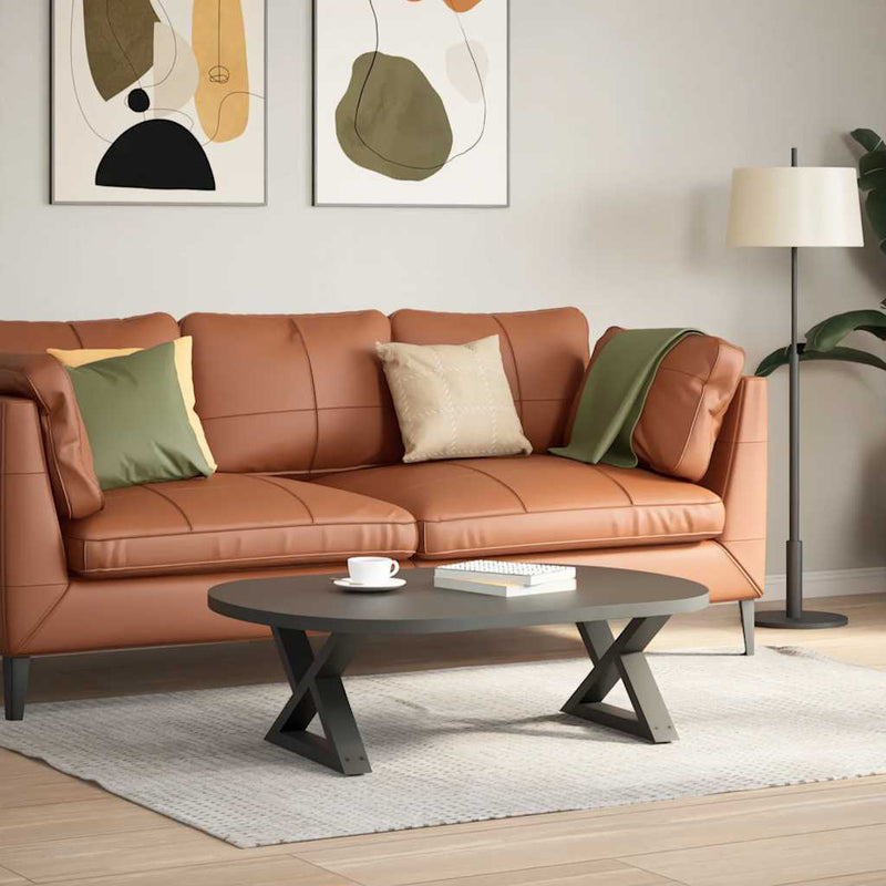 vidaXL 2 db antracitszürke acél dohányzóasztal láb 50 x (30-31,3) cm
