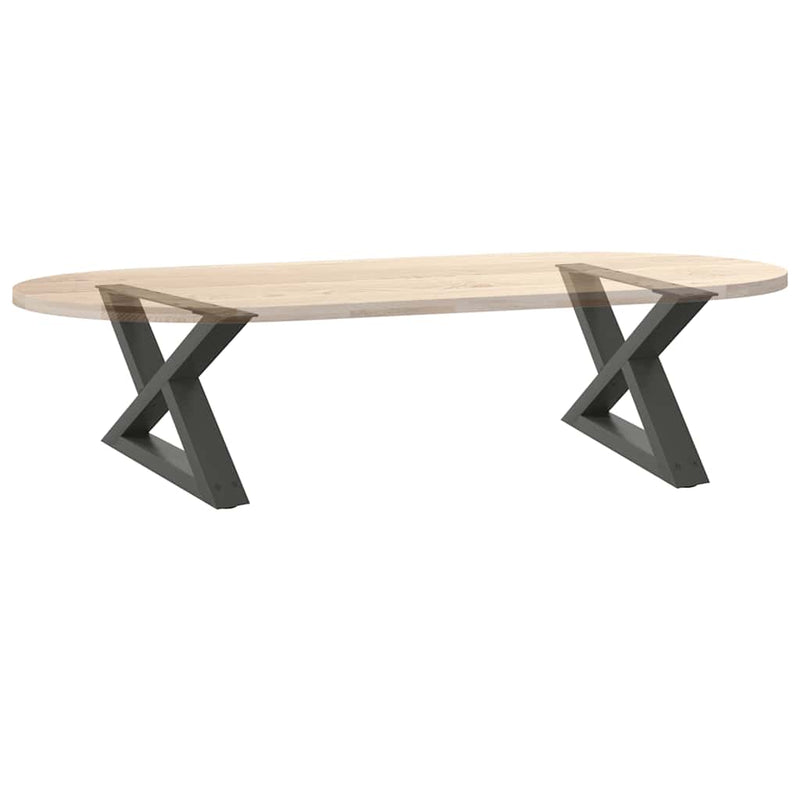 vidaXL 2 db antracitszürke acél dohányzóasztal láb 50 x (30-31,3) cm