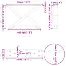 vidaXL 2 db antracitszürke acél dohányzóasztal láb 50 x (30-31,3) cm