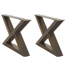 vidaXL 2 db natúr acél dohányzóasztal láb 50 x (30-31,3) cm acél