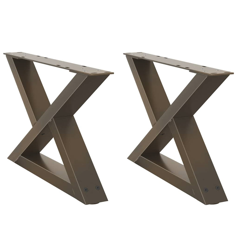 vidaXL 2 db natúr acél dohányzóasztal láb 50 x (30-31,3) cm acél