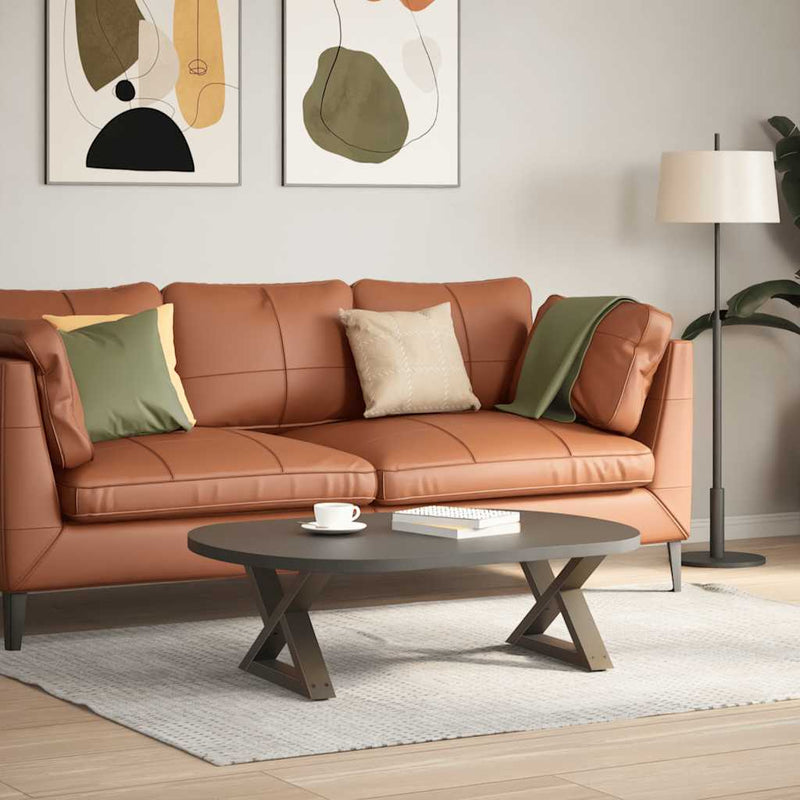 vidaXL 2 db natúr acél dohányzóasztal láb 50 x (30-31,3) cm acél