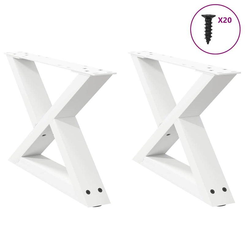 vidaXL 2 db fehér dohányzóasztal láb 60 x (30-31,3) cm acél dohányzóasztal láb