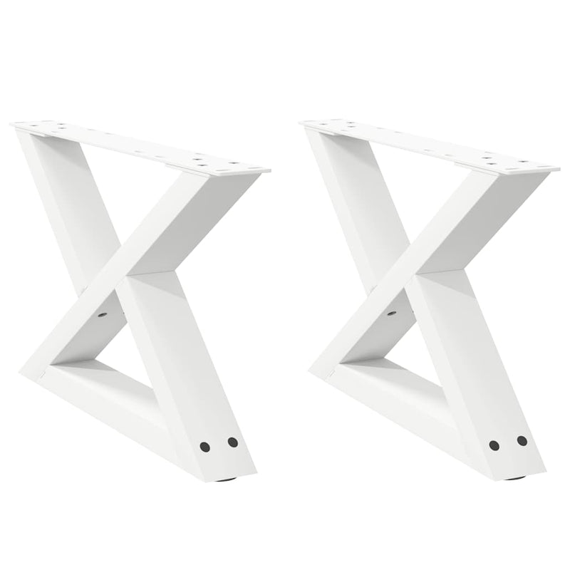 vidaXL 2 db fehér dohányzóasztal láb 60 x (30-31,3) cm acél dohányzóasztal láb