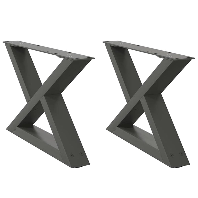 vidaXL 2 db antracitszürke acél dohányzóasztal láb 60 x (30-31,3) cm