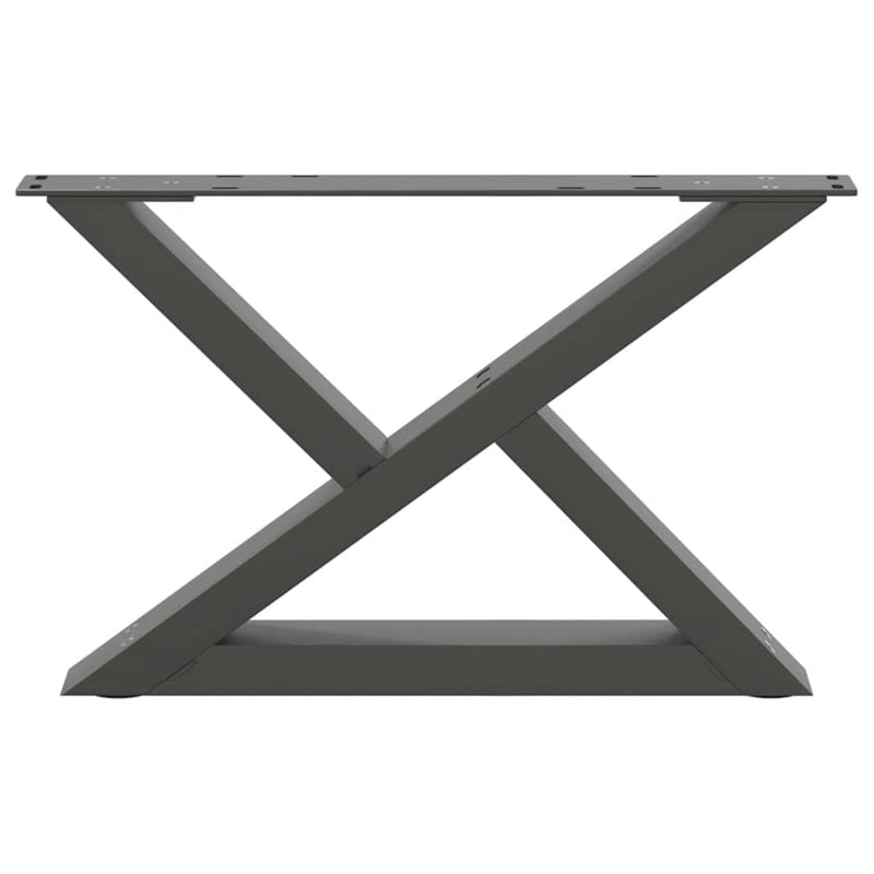 vidaXL 2 db antracitszürke acél dohányzóasztal láb 60 x (30-31,3) cm