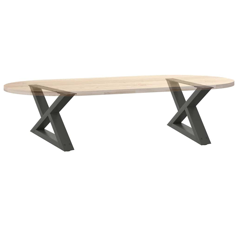 vidaXL 2 db antracitszürke acél dohányzóasztal láb 60 x (30-31,3) cm