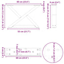 vidaXL 2 db antracitszürke acél dohányzóasztal láb 60 x (30-31,3) cm