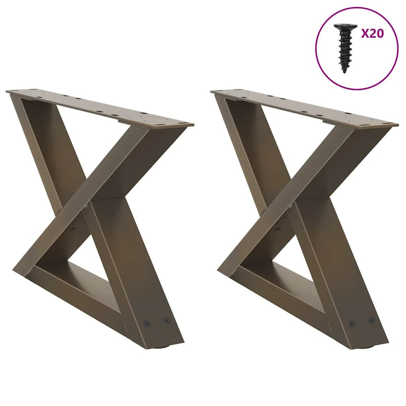 vidaXL 2 db natúr acél dohányzóasztal láb 60 x (30-31,3) cm acél
