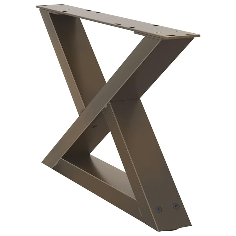 vidaXL 2 db natúr acél dohányzóasztal láb 60 x (30-31,3) cm acél