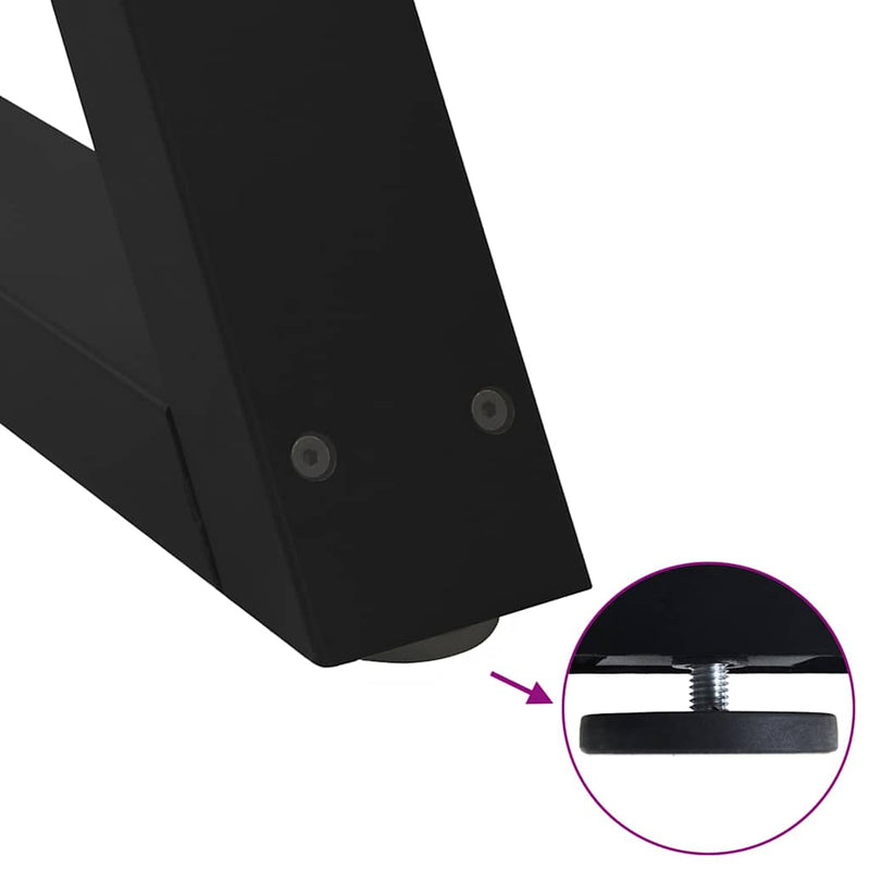 vidaXL 2 db fekete acél dohányzóasztal láb 70 x (30-31,3) cm