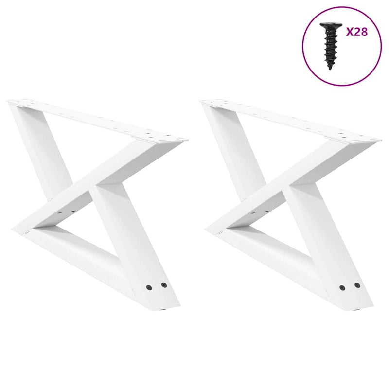 vidaXL 2 db fehér dohányzóasztal láb 70 x (30-31,3) cm acél dohányzóasztal láb