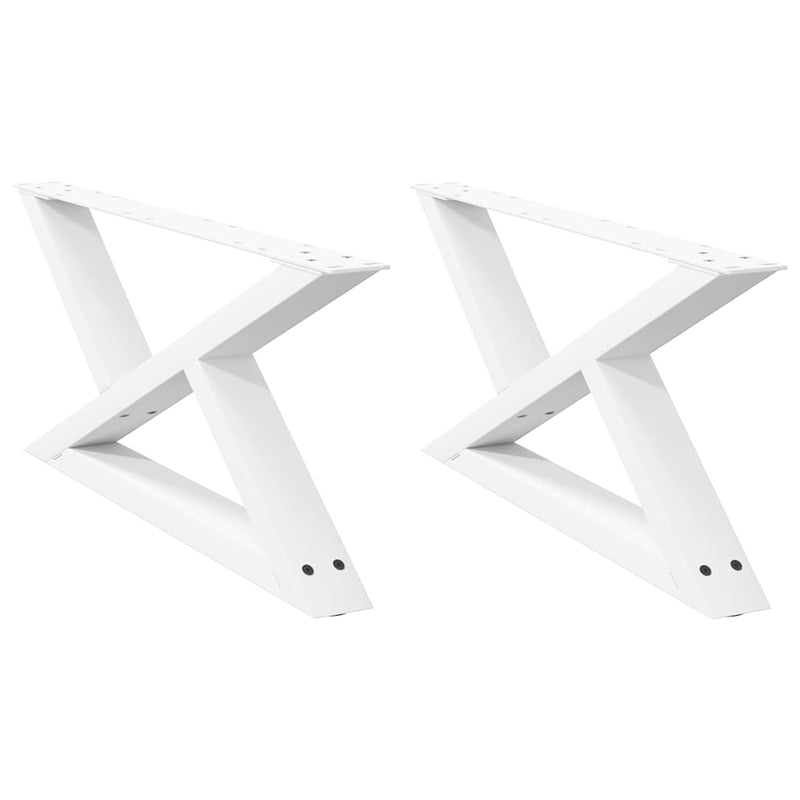 vidaXL 2 db fehér dohányzóasztal láb 70 x (30-31,3) cm acél dohányzóasztal láb