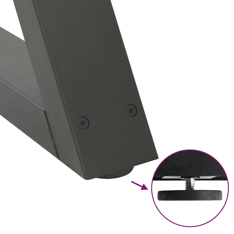 vidaXL 2 db antracitszürke acél dohányzóasztal láb 70 x (30-31,3) cm