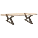 vidaXL 2 db natúr acél dohányzóasztal láb 70 x (30-31,3) cm acél