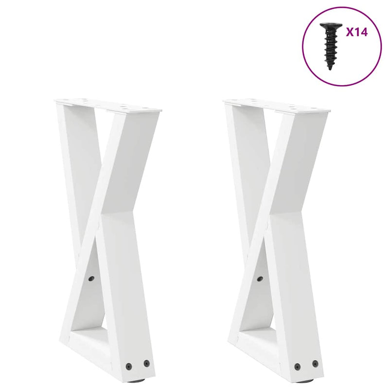 vidaXL 2 db fehér dohányzóasztal láb 28 x (42-43,3) cm acél dohányzóasztal láb