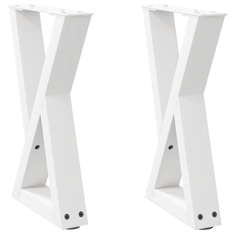 vidaXL 2 db fehér dohányzóasztal láb 28 x (42-43,3) cm acél dohányzóasztal láb