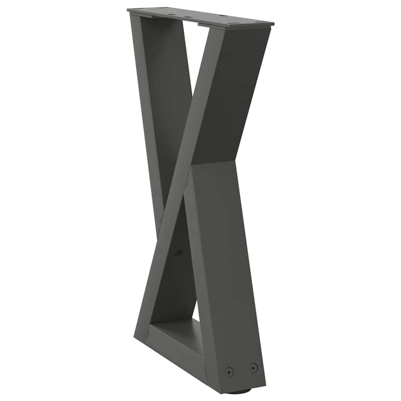 vidaXL 2 db antracitszürke acél dohányzóasztal láb 28 x (42-43,3) cm