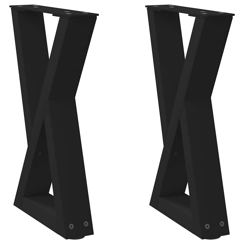 vidaXL 2 db fekete acél dohányzóasztal láb 38 x (42-43,3) cm