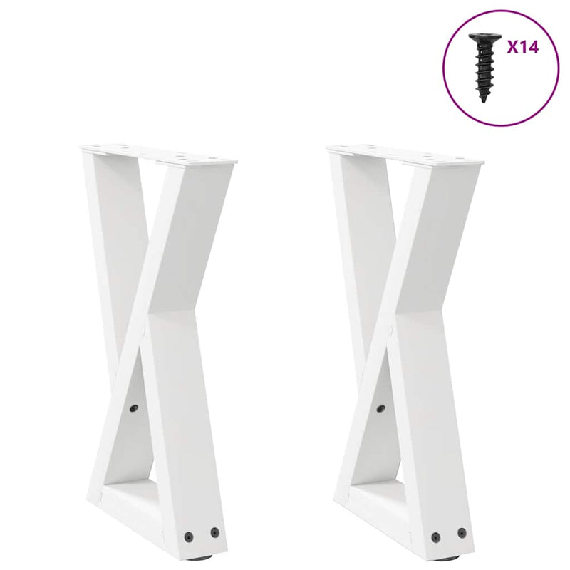 vidaXL 2 db fehér dohányzóasztal láb 38 x (42-43,3) cm acél dohányzóasztal láb