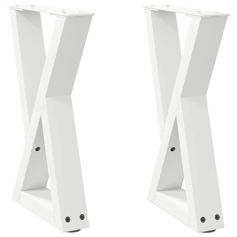 vidaXL 2 db fehér dohányzóasztal láb 38 x (42-43,3) cm acél dohányzóasztal láb