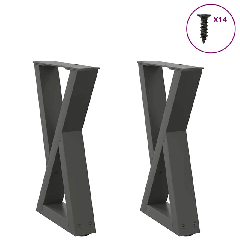 vidaXL 2 db antracitszürke acél dohányzóasztal láb 38x(42-43,3) cm