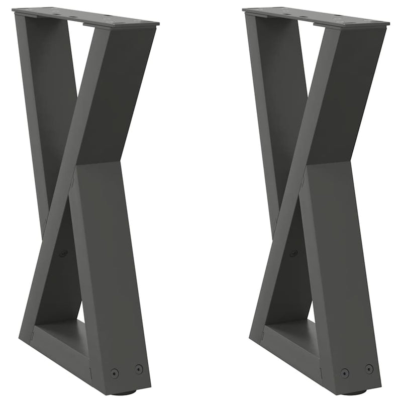 vidaXL 2 db antracitszürke acél dohányzóasztal láb 38x(42-43,3) cm