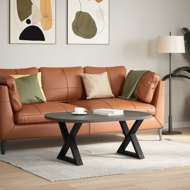 vidaXL 2 db fekete acél dohányzóasztal láb 50 x (42-43,3) cm