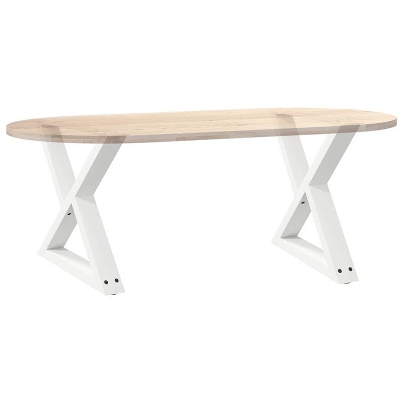 vidaXL 2 db fehér dohányzóasztal láb 50 x (42-43,3) cm acél dohányzóasztal láb