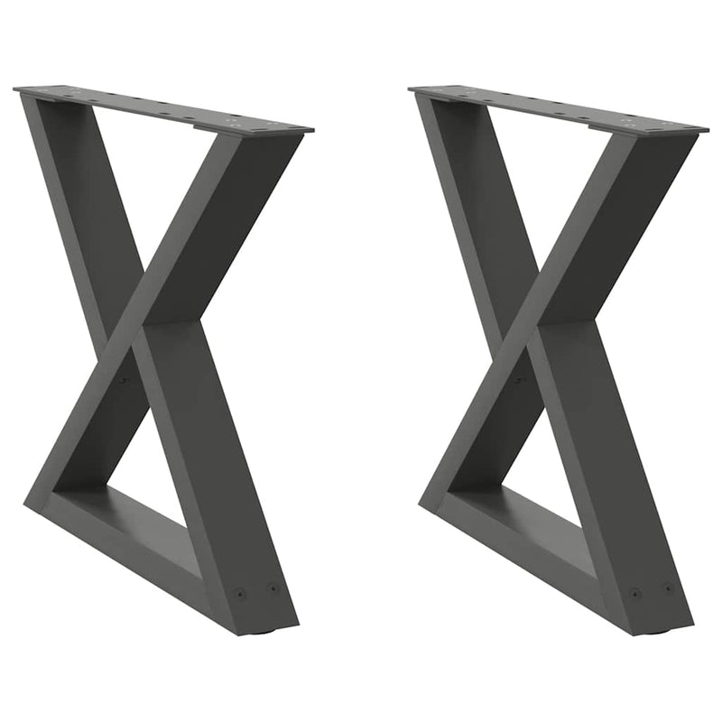 vidaXL 2 db antracitszürke acél dohányzóasztal láb 50 x (42-43,3) cm