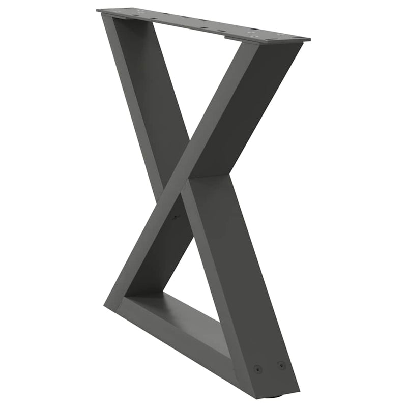 vidaXL 2 db antracitszürke acél dohányzóasztal láb 50 x (42-43,3) cm