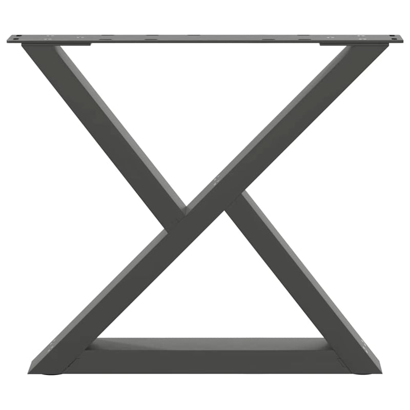 vidaXL 2 db antracitszürke acél dohányzóasztal láb 50 x (42-43,3) cm