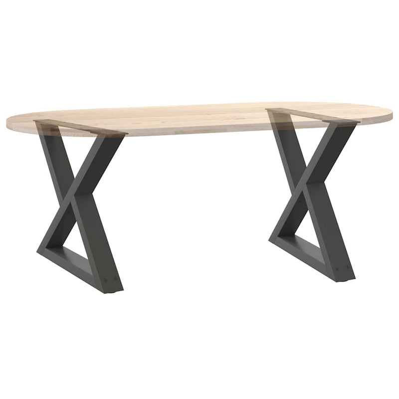 vidaXL 2 db antracitszürke acél dohányzóasztal láb 50 x (42-43,3) cm