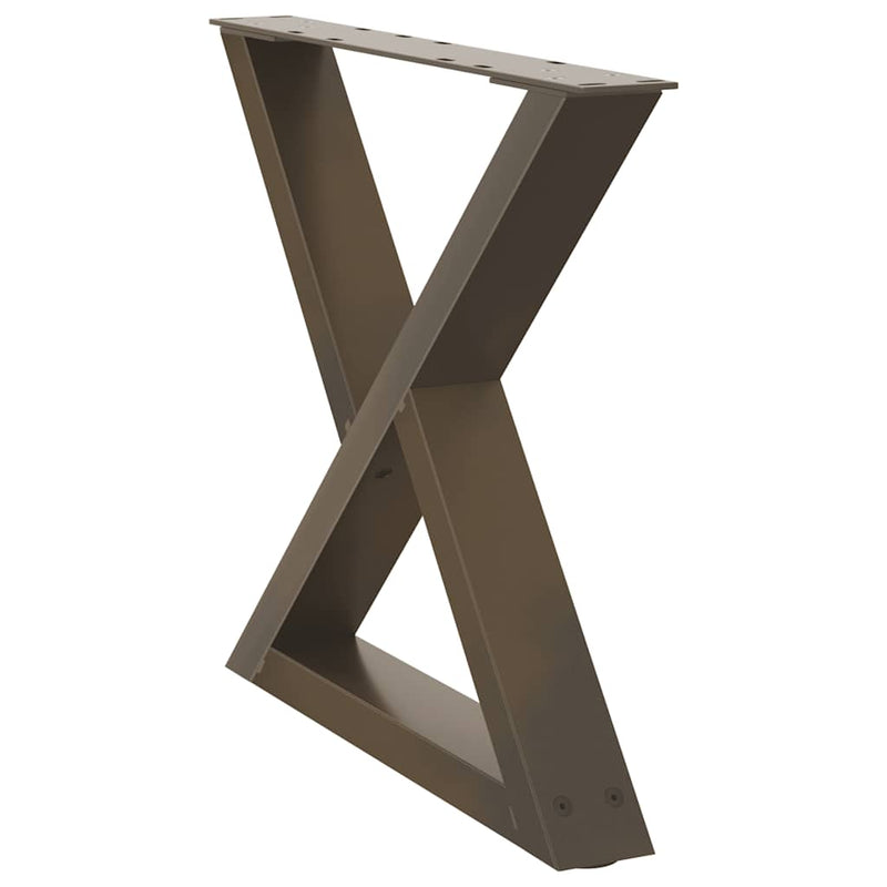 vidaXL 2 db natúr acél dohányzóasztal láb 50 x (42-43,3) cm acél