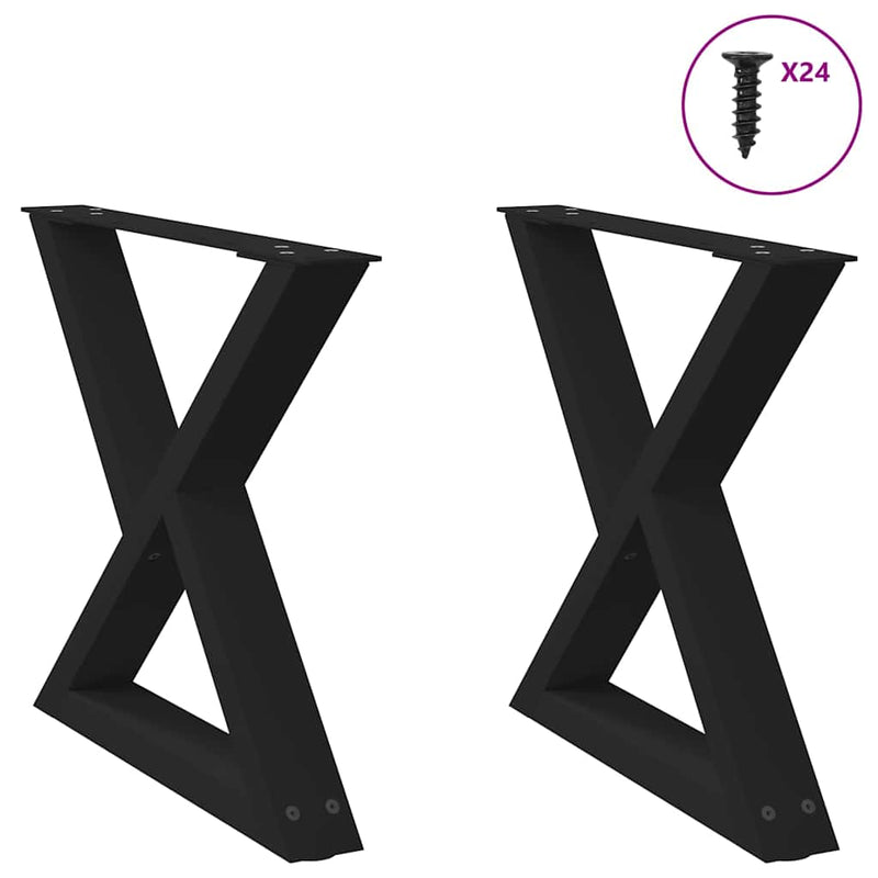 vidaXL 2 db fekete acél dohányzóasztal láb 60 x (42-43,3) cm