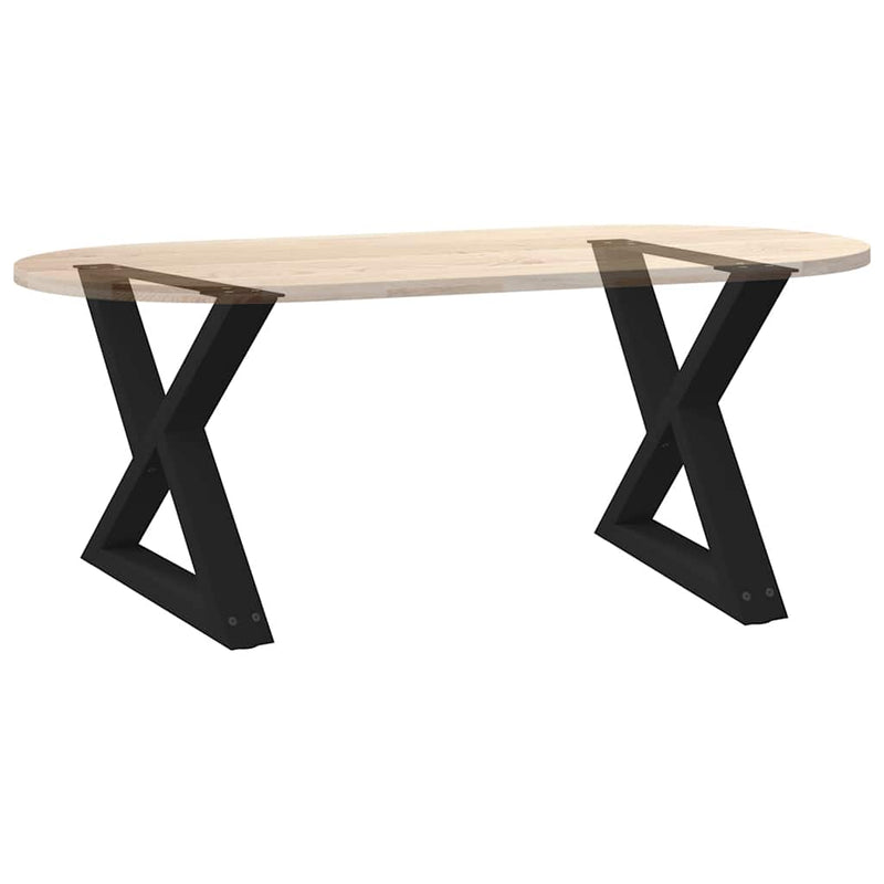 vidaXL 2 db fekete acél dohányzóasztal láb 60 x (42-43,3) cm