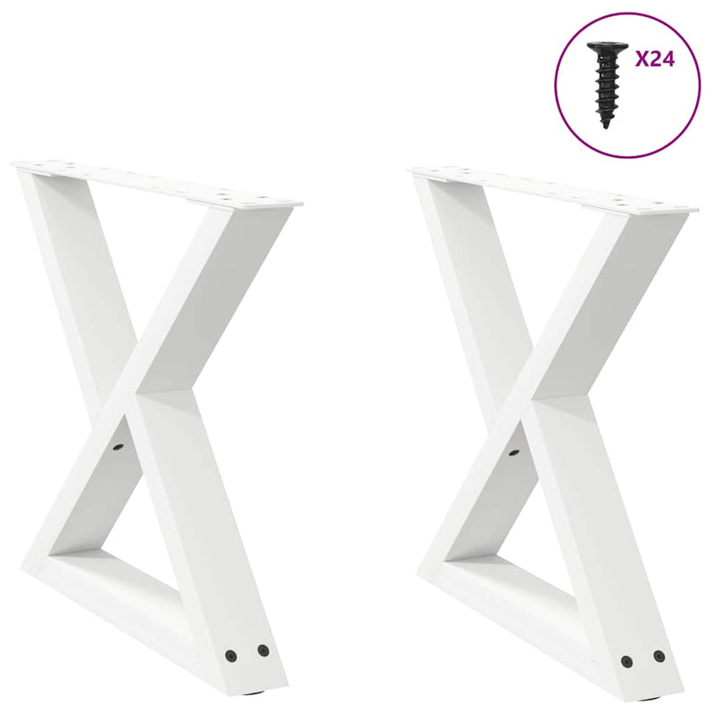 vidaXL 2 db fehér dohányzóasztal láb 60 x (42-43,3) cm acél dohányzóasztal láb