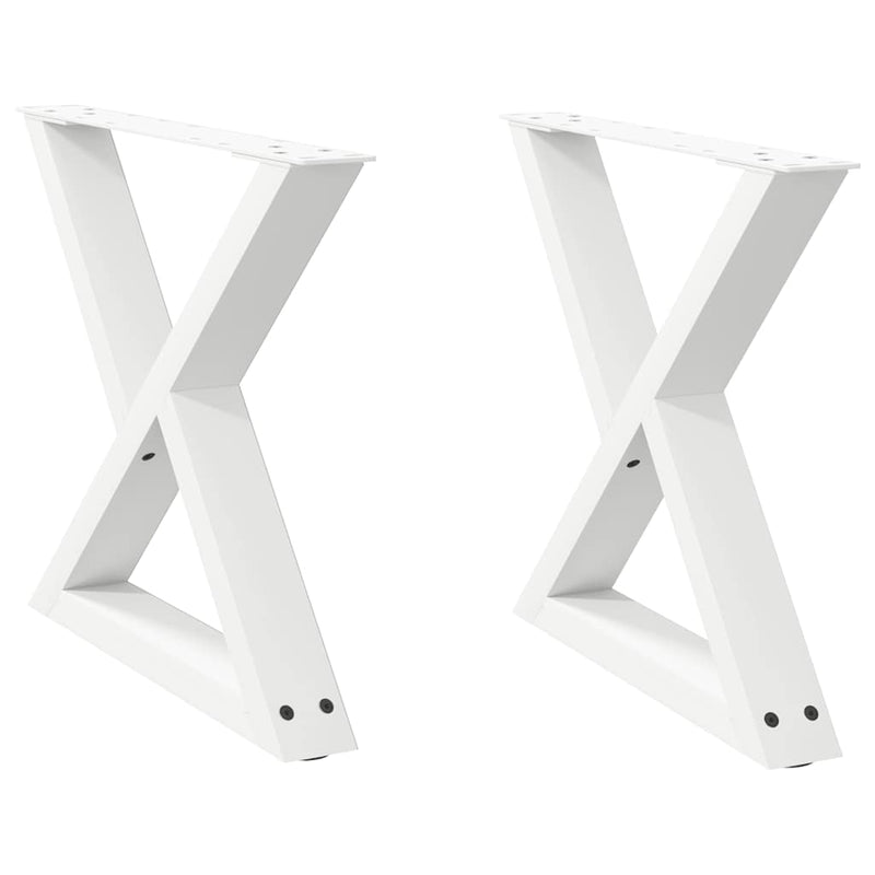 vidaXL 2 db fehér dohányzóasztal láb 60 x (42-43,3) cm acél dohányzóasztal láb