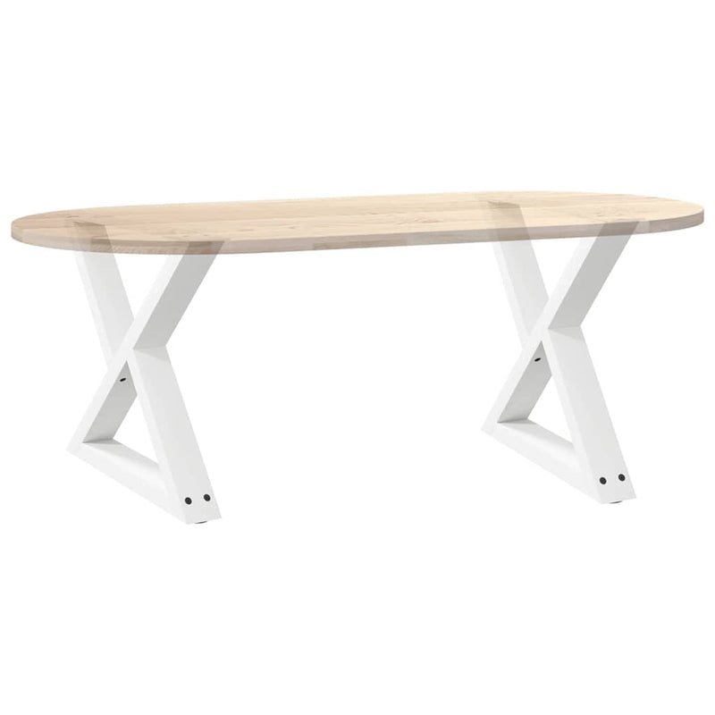 vidaXL 2 db fehér dohányzóasztal láb 60 x (42-43,3) cm acél dohányzóasztal láb