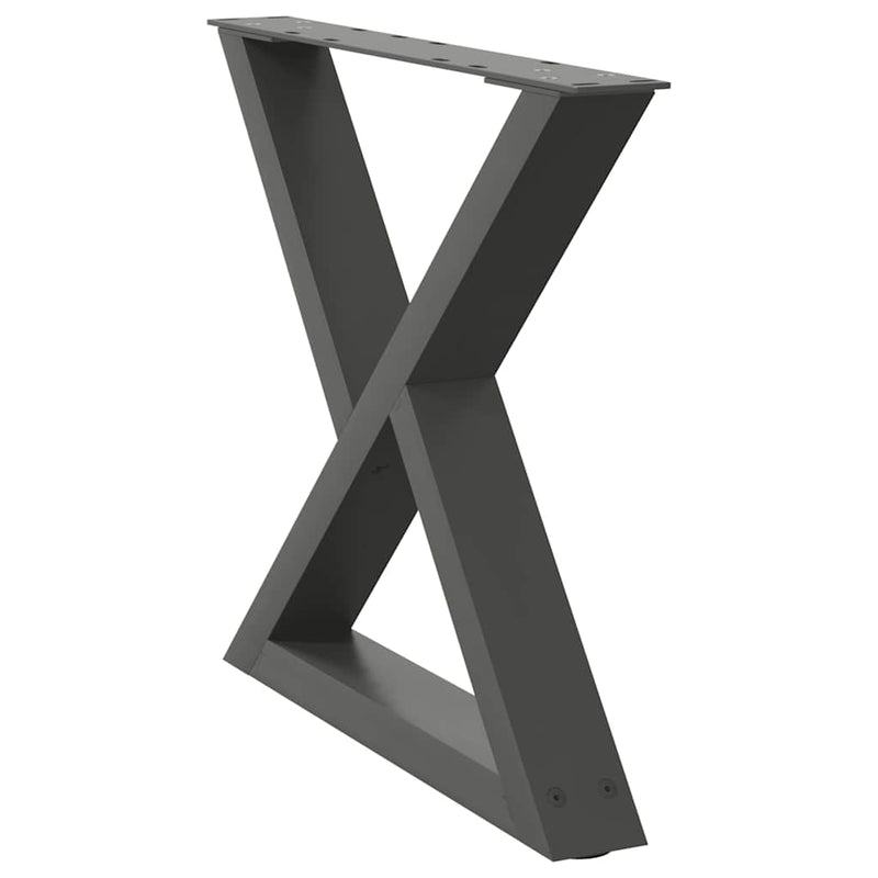 vidaXL 2 db antracitszürke acél dohányzóasztal láb 60 x (42-43,3) cm