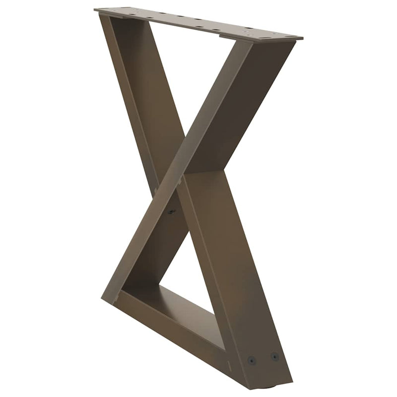 vidaXL 2 db natúr acél dohányzóasztal láb 60 x (42-43,3) cm acél