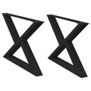 vidaXL 2 db fekete acél dohányzóasztal láb 70 x (42-43,3) cm