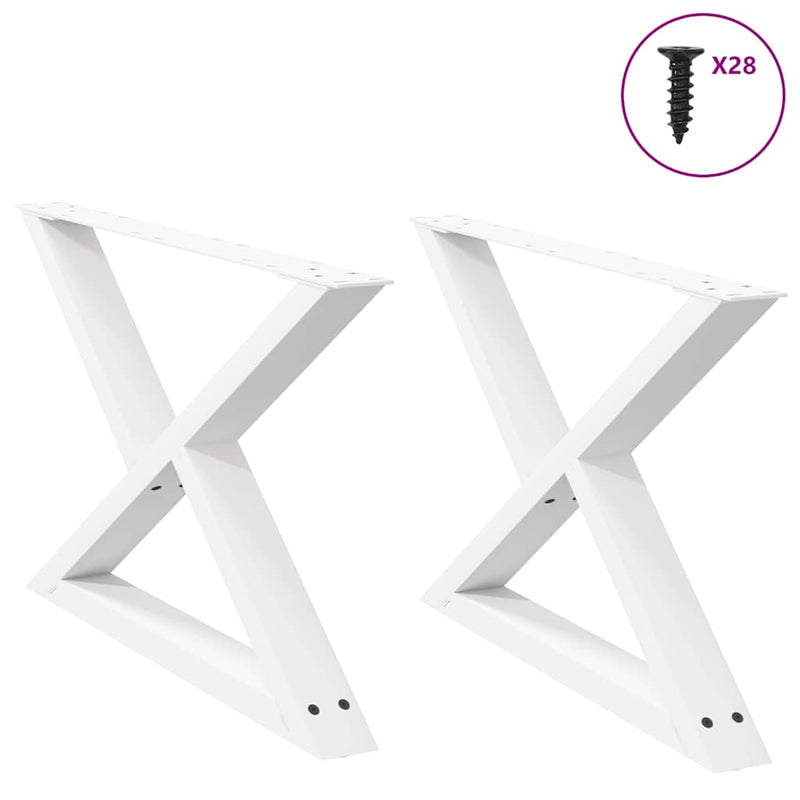 vidaXL 2 db fehér dohányzóasztal láb 70 x (42-43,3) cm acél dohányzóasztal láb